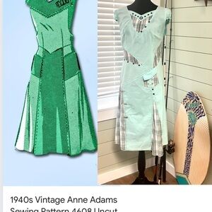 😱Vintage(& Handmade)Ann Adams Pattern Dress,Unique, Fun,Front Pocket,Size XL
